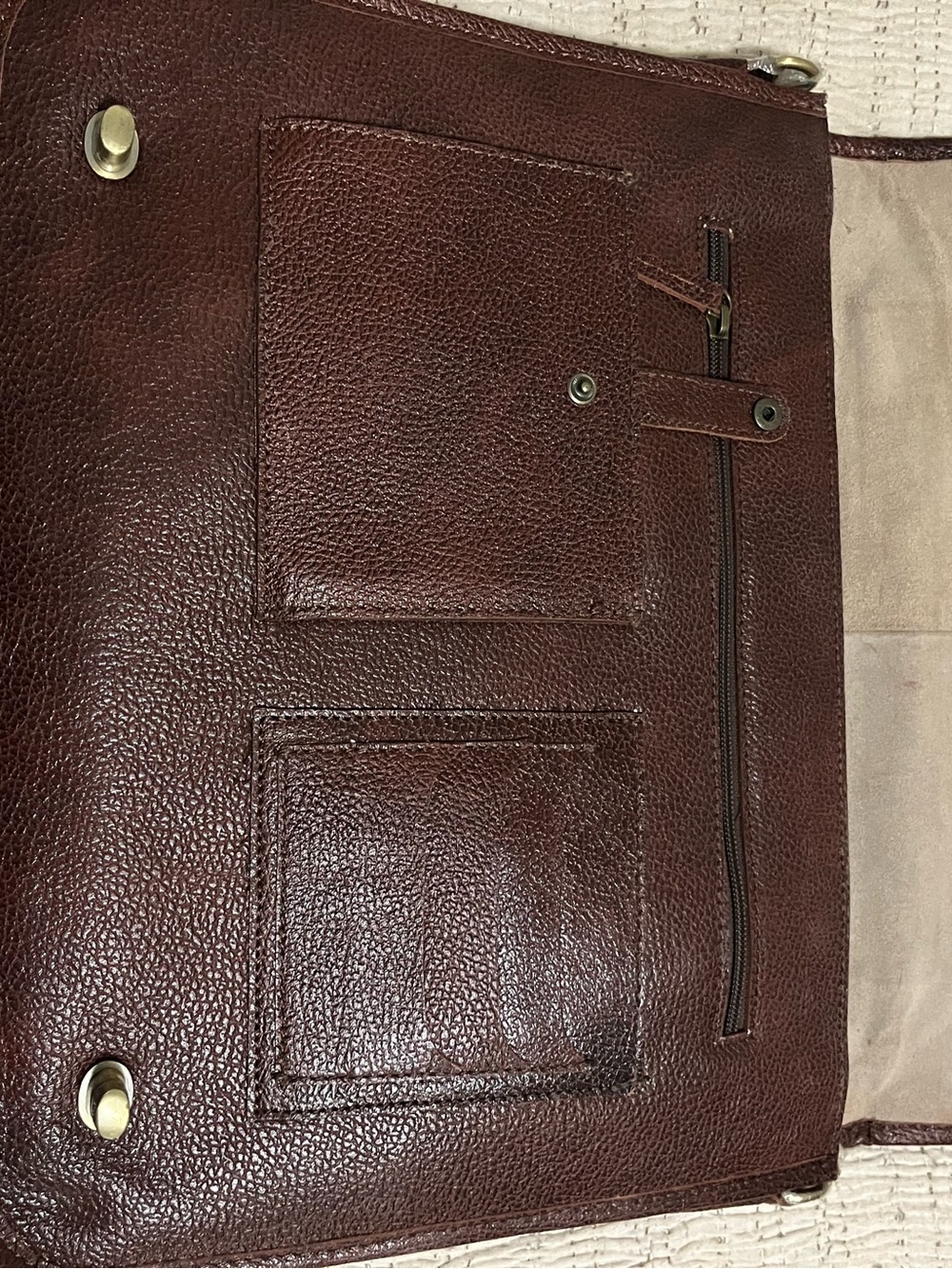 LEATHER BRIEFCASE. Denver Leather Co. NWOT never used. With leather day planner. - Picture 6 of 10
